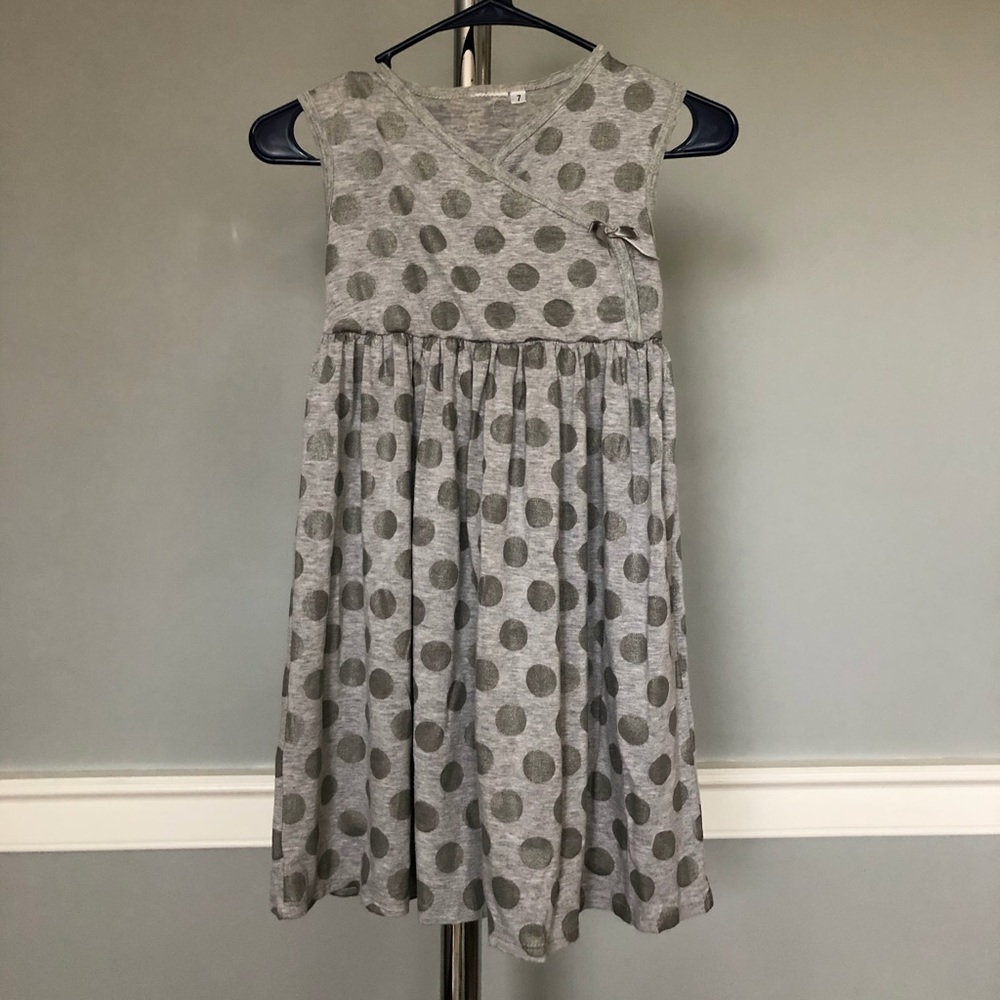 Tank dress gray silver polka dots